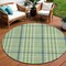 Edge Collections - 8' - Green - Plaid Indoor Outdoor Area Rug for High Traffic Spaces - 1 Piece